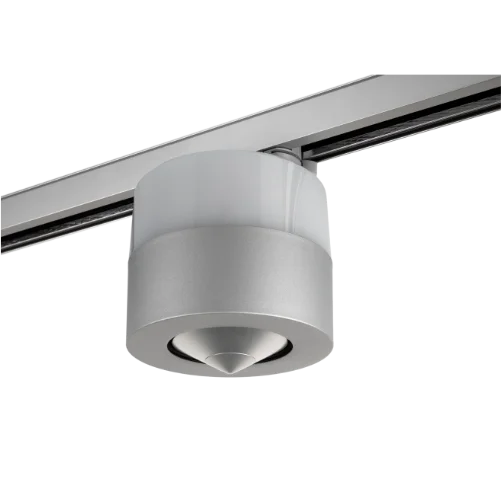 NewTec CONO Canto SMART grå – trådløs højttaler med 360° lyd til lysskinner i kommercielle miljøer