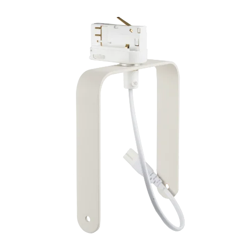 Staffa a U bianca per montaggio diffusori Audio Pro su strutture metalliche e travi a soffitto