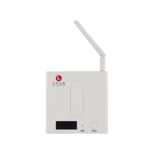 Trasmettitore Loud of Sweden B2 nero per sistema audio wireless commerciale 1,9 GHz