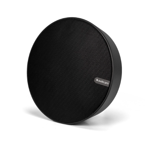 Audio Pro SPW-5 black on-wall speaker for high-quality background music in shops, restaurants, and public spaces