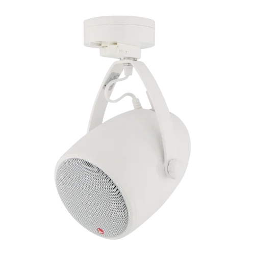 Loud of Sweden S2 white wireless speaker for lighting track in shops, cafés, and public spaces