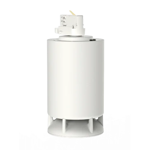 Spottune Omni Track speaker in white for elegant ceiling track installations