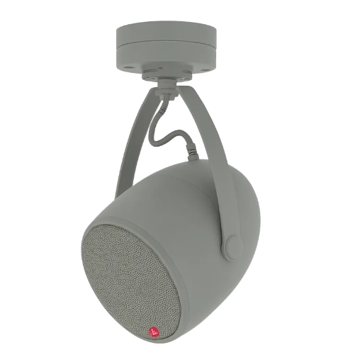 Loud of Sweden S2 grey wireless speaker for lighting track in shops, cafés, and public spaces